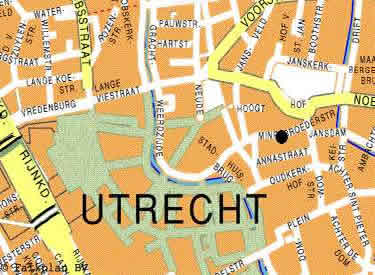 Kaartje centrum Utrecht